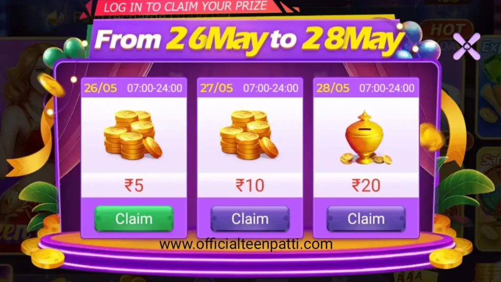 Teen Patti Master May 2024 Extra Bonus Claim Fast